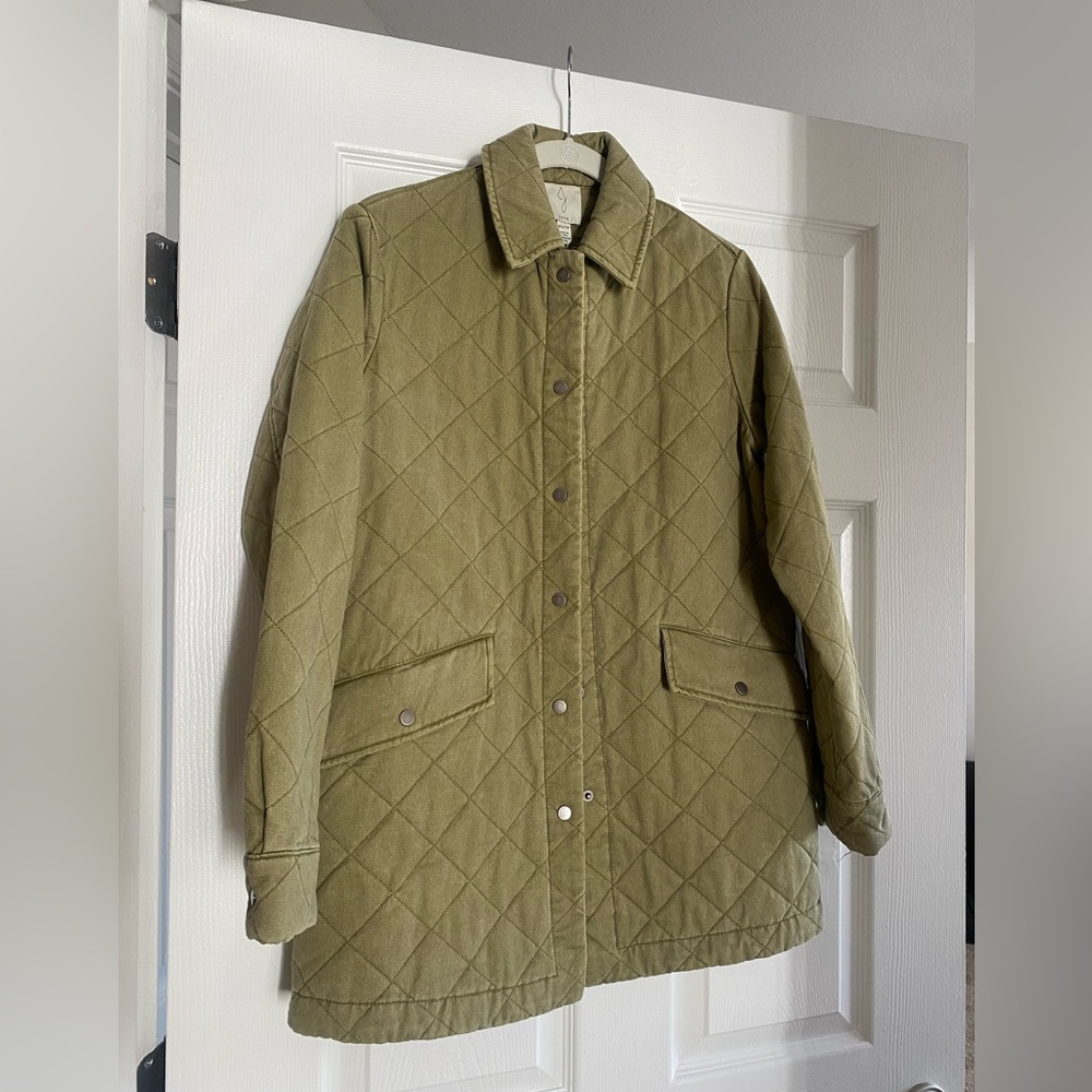 Joie Olive Green Quilted Jacket NWT
